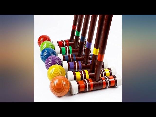 Juegoal Six Player Croquet Set with Wooden Mallets Colored Balls for Lawn, Backyard review