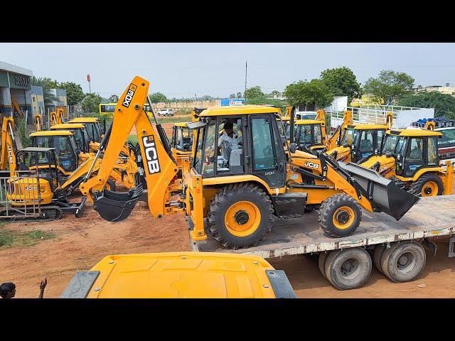 Brand New JCB 3DX Plus LC BS5 1st Machine Unloading from Truck in JCB Showroom | New Model Jcb