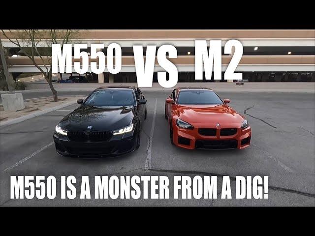 2024 BMW M2 vs 2021 BMW M550i RACE! | Both Stock