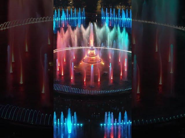 Bucharest Fountains from above: Drone View at Night