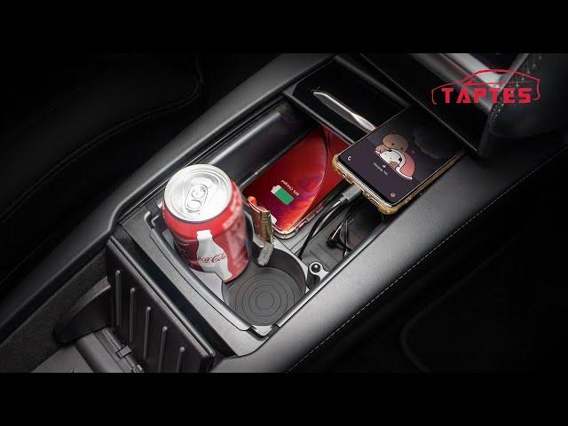 Installation of the TAPTES T-Box Tesla Wireless Charger to the TAPTES Model S Center Console