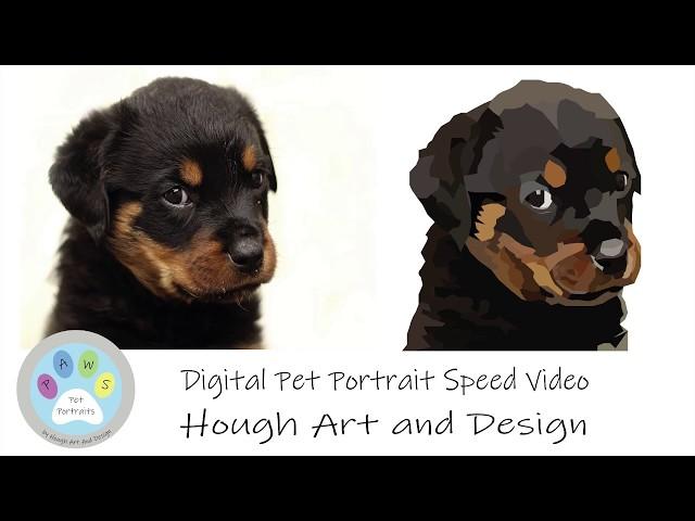 Digital Pet Portrait in Adobe Illustrator