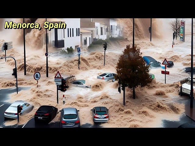 A strong storm has made Spain surrender, Terrible flooding in Menorca today!