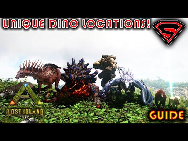 ARK LOST ISLAND UNIQUE DINO LOCATIONS - WHERE TO FIND ALL UNIQUE DINOS