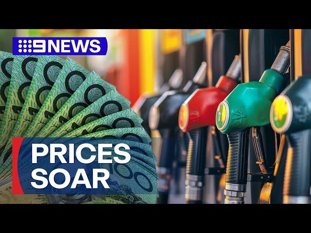 Fuel prices soar to record levels in Sydney  | 9 News Australia