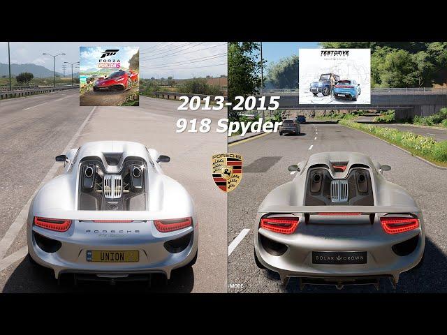 Forza Horizon 5 vs TDU Solar Crown | PORSCHE evolution | Cars Engine Sound Direct Comparison