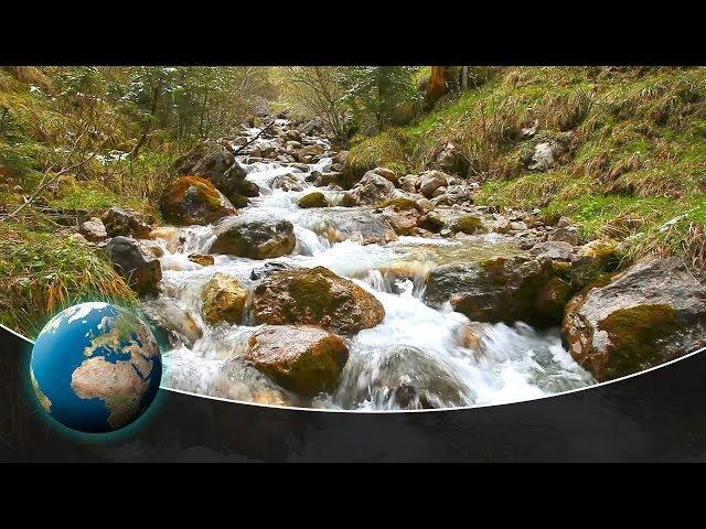 Wildly rushing rivers in the Alps