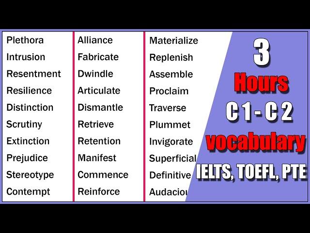 3 Hours of C1 and C2 Cambridge Advanced Vocabulary for IELTS, TOEFL, and PTE