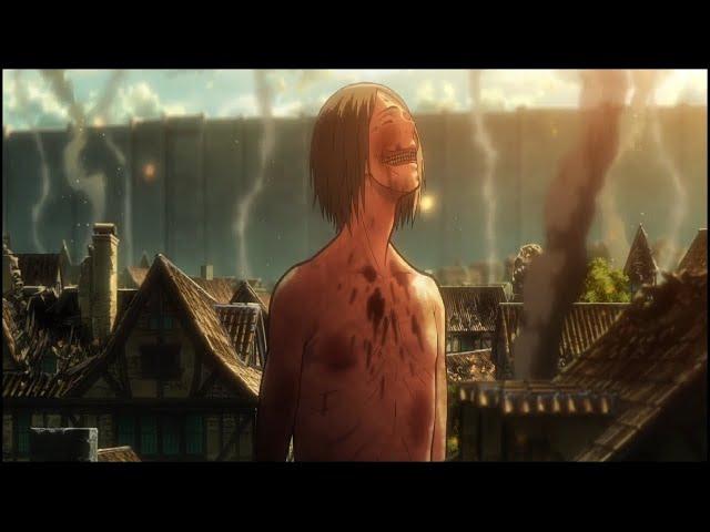 Colossal Titan Appears and Smiling Titan Eats Erens Mother (ENGLISH DUB) FULL SCENE