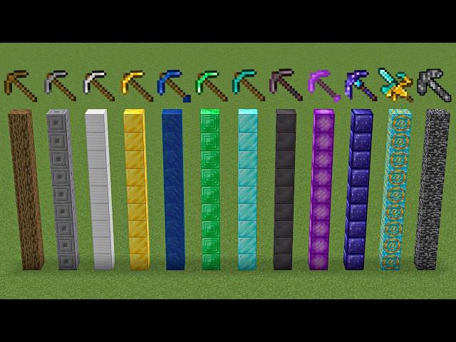 which pickaxe is the fastest in minecraft experiment