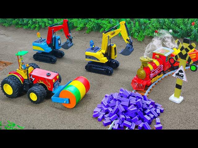 Diy tractor mini Bulldozer to making concrete road | Construction Vehicles, Road Roller #14