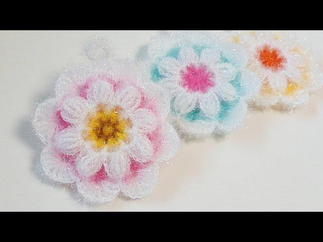 수세미뜨기/  쉽고 예쁜 꽃수세미/ Crochet flower/ Crochet dish scrubber