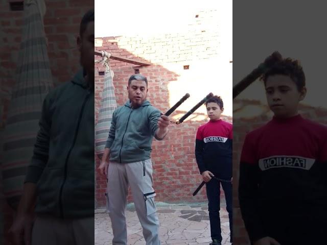 تعليم اجمل حركات الننشاكو #بطريقتي #بروسلی #فن الننشاكو والدفاع عن النفس
