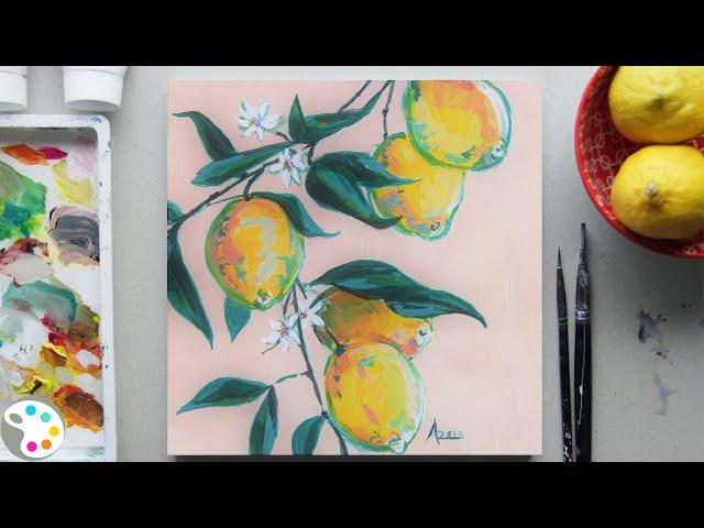 Let's Paint Lemons!  Easy Lemon Painting Tutorial in Acrylics