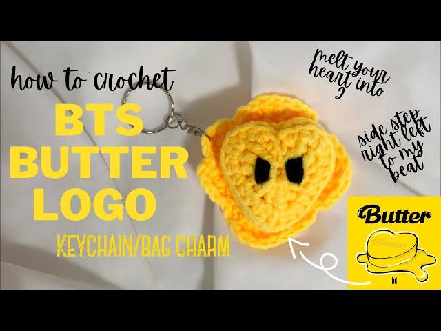 BTS butter keychain / bag charm (crochet tutorial)