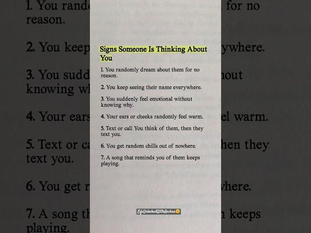 Signs Someone Is Thinking About You #shorts #lifeunlockedwitharchna #lawofattraction #love #life