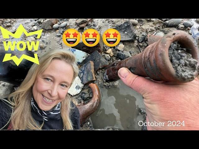 My Heart Skipped A Beat When I Saw This! Can You See What It Is?! Mudlarking The Thames at Low Tide