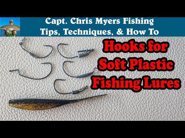 Hooks for rigging soft plastic fishing lures