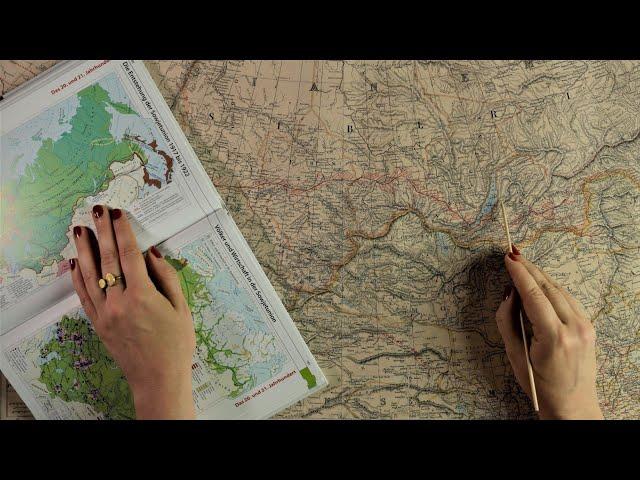 ASMR Following the Trans-Siberian Railway to help you fall asleep (soft spoken, map tracing)