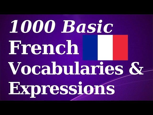 1000 Basic French Vocab & Expressions