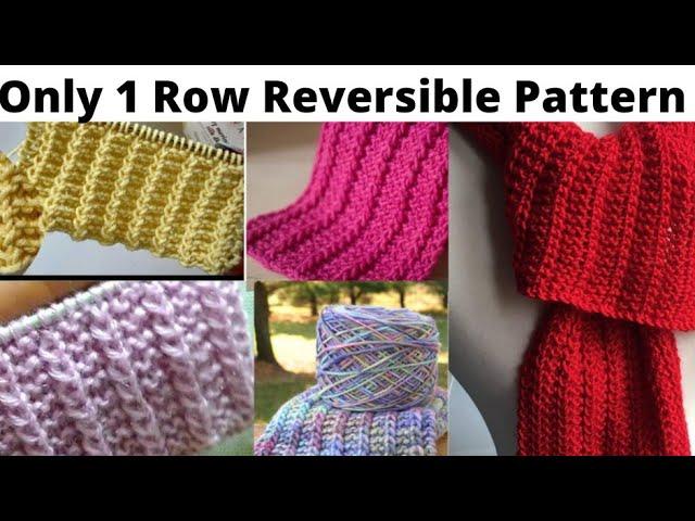 Easy,1 row, Reversible knitting pattern ( it doesn't roll).