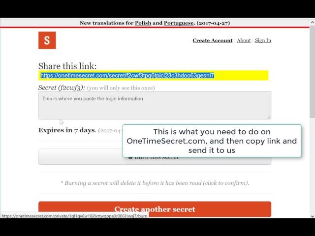 How To Use OneTimeSecret.com