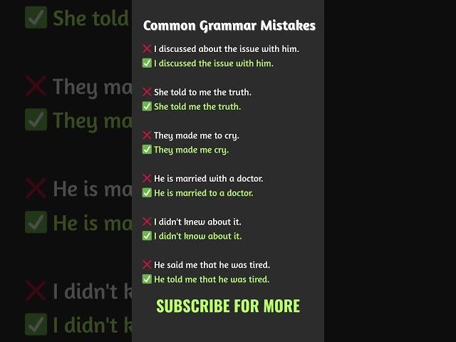 Common Mistakes in English. Basic to Advanced English Grammar. English for IELTS, Exams & Daily Use