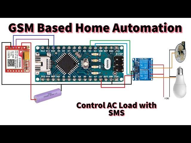 GSM Based Home Automation | GSM SIM800l Home Automation | Arduino Sim800l Relay Control with SMS