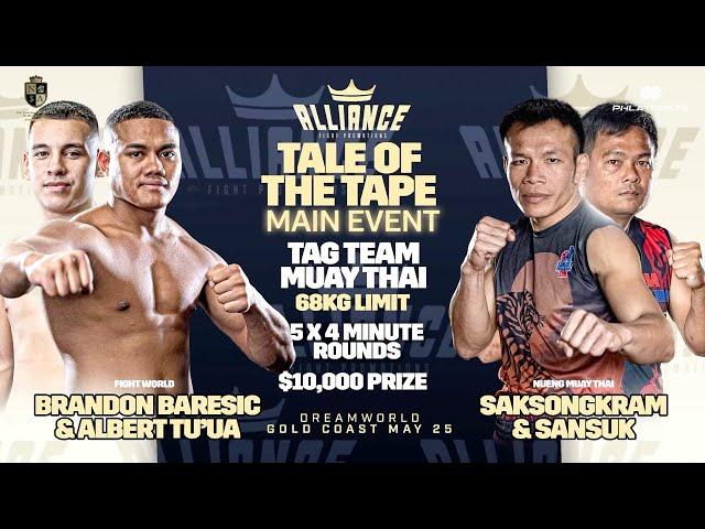 Albert Tu'ua & Brandon Baresic Vs Saksongkram & Sansuk - Tag Team Muay Thai