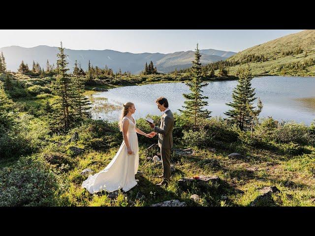 Sunrise Alpine Lake Elopement in Breckenridge, Colorado