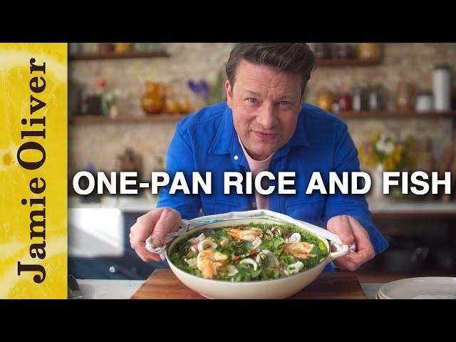 One-Pan Herby Green Rice and Fish | Jamie Oliver