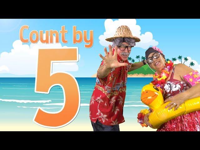 Count by 5's | Grandma and Grandpa at the Beach | Jack Hartmann