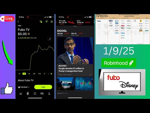 Robinhood & Webull Stock Portfolio | FUBO Stock Up 200% & IONQ -34%  | Stock Market Update 1/9/25