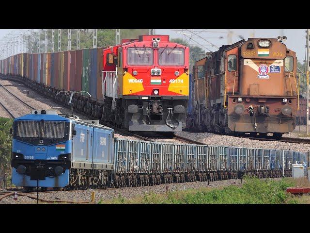 Indian Railways FREIGHT Trains | Diesel and Electric | Powerful DIESEL vs Powerful ELECTRIC | IR