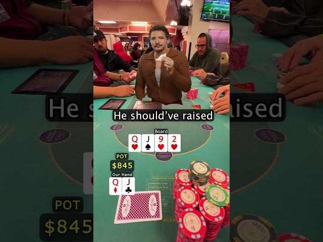 Flopping top two and opponent gets aggressive! #poker #shorts