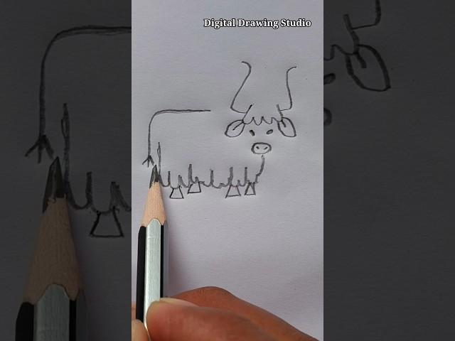 Yak Easy Drawing #yak #drawing #drawingideas #shorts #easydrawing #digitaldrawingstudio #easysketch