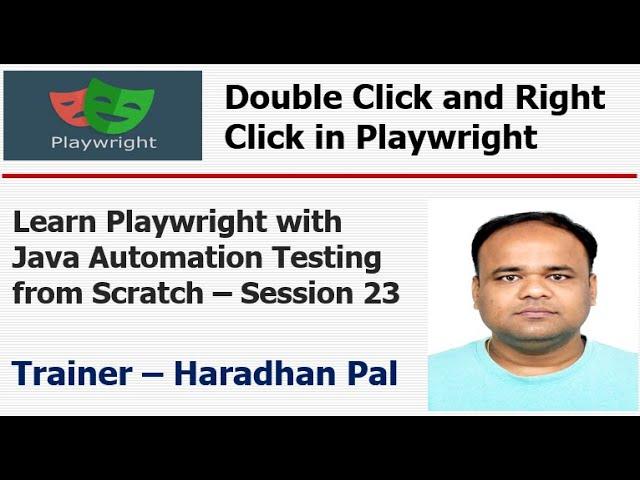 S#23: Perform Double Click and Right Click Operation in Playwright - Playwright with Java #coding