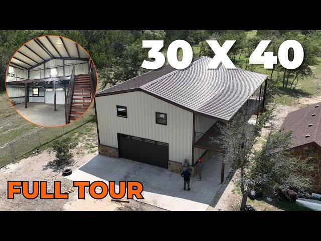 30x40 Custom Metal Building Tour | Steel Balcony & Wraparound Porch | WolfSteel Buildings