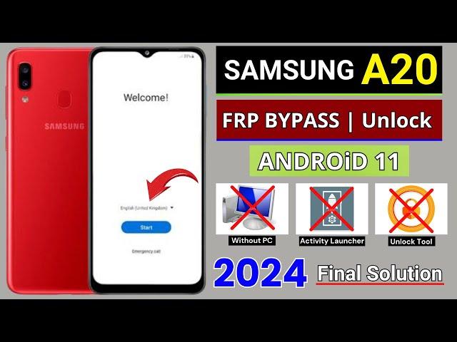 Samsung A20 (SM-A205F) Frp Bypass/Unlock Without PC | Samsung A20 Google Account Bypass 2024