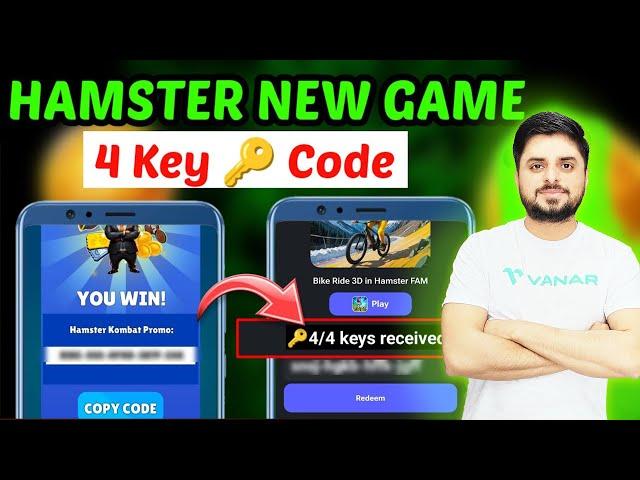 Hamaster Kombat New game 4 key  | Hamster kombat promocode key  | Hamster kombat bike game code