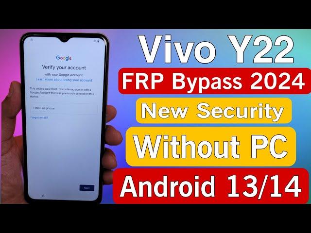 Vivo Y22 Frp Bypass 2024 | Android 13/14 frp| without PC l New Security