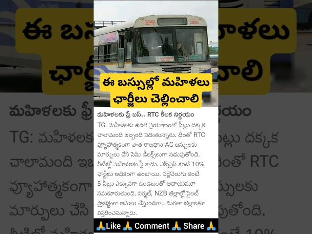 Telangana RTC on Free Bus Services