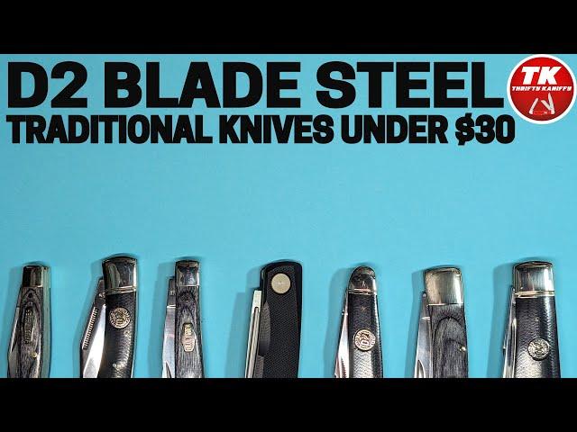 D2 Blade Steel Traditional Pattern Pocket Knives Under $30