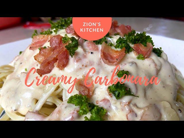 Creamy Bacon and Mushroom Carbonara | Team Zion Adventure