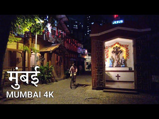 MUMBAI Night Walking Tour  - Girgaon After Dark - India Walking Tour 4K HDR