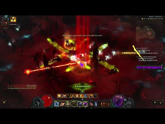 [Diablo 3] Season 33 GR 150 7:42 Wizard Firebird solo rank 1 world