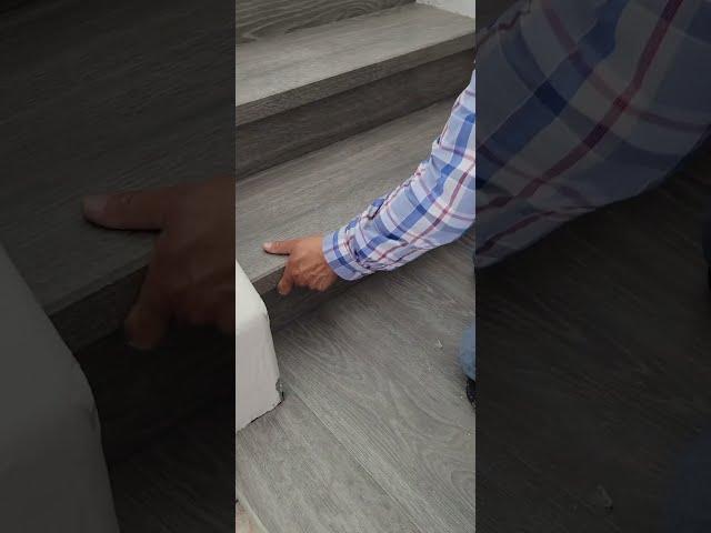 Easy Laminate Staircase Install in 6 Hours, Vinyl Plank #shorts #youtubeshorts #shortsvideo #diy