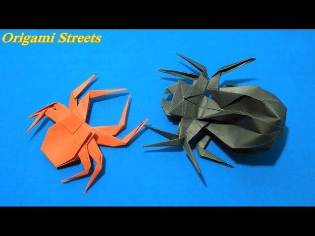 How to make a spider out of paper. Origami spider out of paper