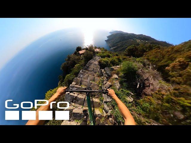 Biking Crazy Cliffside Stairs