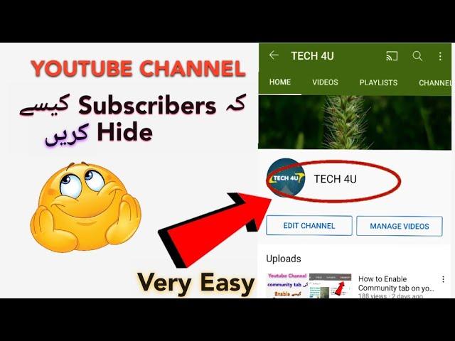 How To Hide Youtube Channel Display Subscribers|TECH 4U